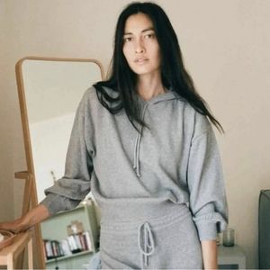 Christy Dawn The Salem Sweater Hoodie Cotton Cashmere in Gray NWT